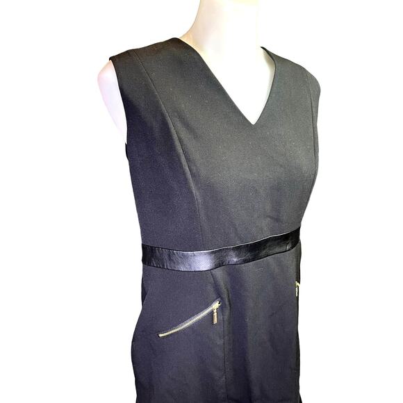 Calvin Klein Black Sheath Crepe Dress Work Career | Sz 12 | NWT - Picture 8 of 16
